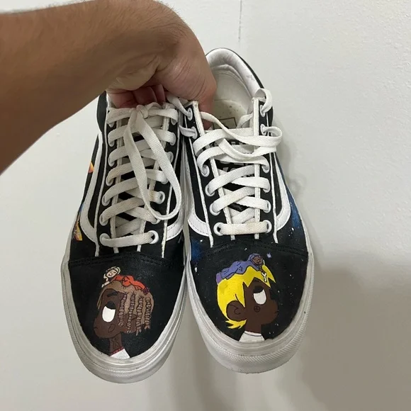 Custom Canvas Custom Vans Shoes Review Paint Sneakers Vans Custom Indonesia Red Roses On Vans Old Skool